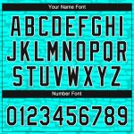 Custom Team Name and Number Unisex Softball Jersey in Teal Black-White 3D Pattern, Two-Button Style Personalized Teal Black-White