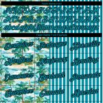 Custom Team Name and Number Tropical Hawaii Beach Performance T-Shirt - Teal Black-White 3D Palm Trees Design Personalized