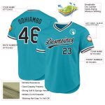 Customizable Teal Black White Baseball Jersey with Name and Number - Authentic Throwback Team Style Personalized Teal Black-White