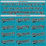 Customizable Teal Black White Baseball Jersey with Name and Number - Authentic Throwback Team Style Personalized Teal Black-White