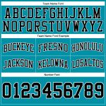 Personalized Teal Basketball Shorts - Authentic Black and White Throwback Style Personalized Teal Black-White Authentic Throwback