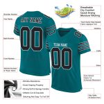 Custom Teal Black White Mesh Authentic Football Jersey - Personalized Sports Apparel Personalized Teal Black-White Mesh Authentic