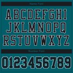 Custom Team Football Jersey - Personalized Teal Black White Mesh with Name and Number Personalized Teal Black-White Mesh