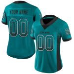 Custom Teal Black White Mesh Football Jersey with Personalized Name and Number - Drift Fashion Team Apparel Personalized