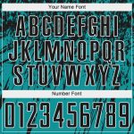 Custom Soccer Jersey with Personalized Name and Number, Teal Black-White Sublimation Uniform Personalized Teal Black-White