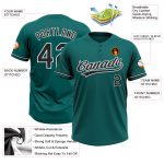 Personalized Unisex Softball Jersey in Teal Black and White - Two-Button Design Personalized Teal Black-White Two-Button
