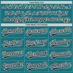 Personalized Unisex Softball Jersey in Teal Black and White - Two-Button Design Personalized Teal Black-White Two-Button