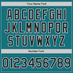 Personalized Unisex Softball Jersey in Teal Black and White - Two-Button Design Personalized Teal Black-White Two-Button