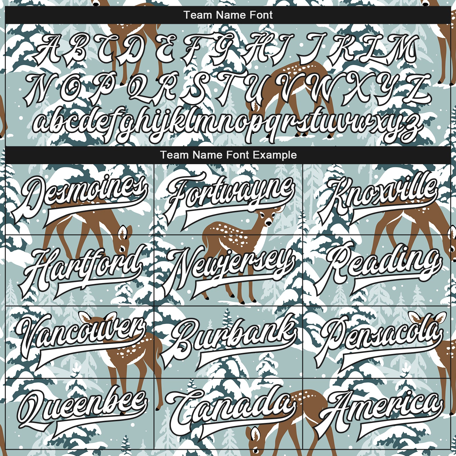 Personalized Teal Black-White Winter Snowy Landscape With Deer 3D Pattern Design Bomber Full-Snap Varsity Letterman Jacket Team Custom Name and Number Custom Name Number 3D Deer Winter Snowy Landscape Teal Black-White Varsity Jacket Bomber Full-Snap Design for Team Personalized - Image 4
