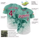 Custom Eagle Baseball Jersey with 3D Teal & Crimson-White Pattern, Personalized Name and Number Personalized Teal Crimson-White