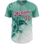 Custom Eagle Baseball Jersey with 3D Teal & Crimson-White Pattern, Personalized Name and Number Personalized Teal Crimson-White