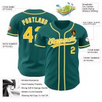 Teal White Gold Baseball Jersey - Personalized Authentic Design for Fans Personalized Teal Gold-White Authentic Baseball