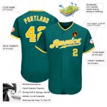 Custom Name and Number Personalized Teal Gold-White Baseball Jersey | Authentic Team Jersey Personalized Teal Gold-White