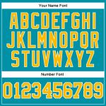 Custom Personalized Basketball Jersey Teal Gold White Authentic Team Name & Number Personalized Teal Gold-White Authentic