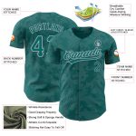 Custom Name and Number Personalized Baseball Jersey with Teal Gray 3D Pattern Curve Lines Design Personalized Teal Gray 3D