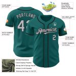 Custom Name and Number Authentic Baseball Jersey - Personalized Teal Gray Black Design Personalized Teal Gray-Black Authentic