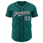 Custom Name and Number Authentic Baseball Jersey - Personalized Teal Gray Black Design Personalized Teal Gray-Black Authentic