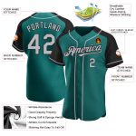 Custom Name and Number Personalized Teal Gray-Black Baseball Jersey with Authentic Raglan Sleeves Personalized Teal Gray-Black