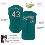 Custom Name Number Baseball Jersey - Personalized Teal Gray Black Sleeveless Team Jersey Personalized Teal Gray-Black Authentic