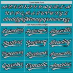 Custom Name Number Baseball Jersey - Personalized Authentic Teal Gray Black Throwback Style Personalized Teal Gray-Black