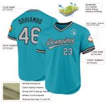 Custom Name Number Baseball Jersey - Personalized Authentic Teal Gray Black Throwback Style Personalized Teal Gray-Black