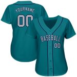 Custom Authentic Baseball Jersey with Personalized Name & Number - Teal Gray Navy Personalized Teal Gray-Navy Authentic Baseball