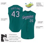 Custom Personalized Team Baseball Jersey - Authentically Made, Sleeveless in Teal Gray and Navy, Name & Number Option Available