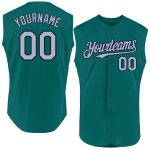 Custom Personalized Team Baseball Jersey - Authentically Made, Sleeveless in Teal Gray and Navy, Name & Number Option Available
