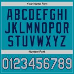 Custom Team Name and Number Teal Gray-Navy Authentic Throwback Baseball Jersey Personalized Teal Gray-Navy Authentic Throwback