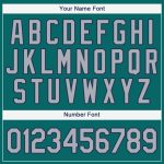 Custom Baseball Jersey - Personalized Teal Gray-Navy Team Name and Number Personalized Teal Gray-Navy Baseball Jersey Team
