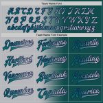 Custom Name Number Gradient Bomber Jacket Teal Gray Navy Varsity Full-Snap Fashion Team Apparel Personalized Teal Gray-Navy