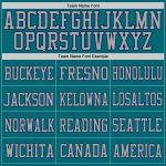 Custom Team Football Jersey with Personalized Name & Number - Teal Gray-Navy Mesh Authentic Design Personalized Teal Gray-Navy