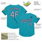 Custom Name & Number Teal Gray-Navy Mesh Baseball Jersey - Personalized Authentic Throwback Team Apparel Personalized Teal