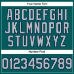 Custom Team Performance T-Shirt with Personalized Name and Number - Teal Gray-Navy Color Personalized Teal Gray-Navy Performance