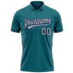 Custom Teal Gray-Navy Performance Vapor Golf Polo Shirt with Name and Number - Personalized Team Apparel Personalized Teal