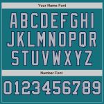 Custom Name and Number Personalized Teal Gray-Navy Pinstripe Baseball Jersey - Authentic Split Fashion Team Jersey Personalized