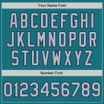 Personalized Teal Gray Navy Softball Jersey for Men and Women - Two-Button Unisex Design Personalized Teal Gray-Navy Two-Button