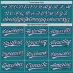 Custom Teal Gray Pinstripe Authentic Baseball Jersey - Gray-Navy Design Personalized Teal Gray Pinstripe Gray-Navy Authentic