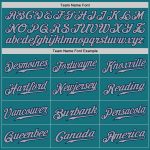 Custom Name and Number Personalized Baseball Jersey in Teal Gray Pinstripe Navy - Authentic Team Gear Personalized Teal Gray