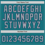 Custom Name and Number Personalized Baseball Jersey in Teal Gray Pinstripe Navy - Authentic Team Gear Personalized Teal Gray