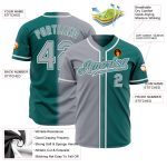 Custom Name Number Fashion Baseball Jersey Gradient Teal Gray White Personalized Team Personalized Teal Gray-White Authentic