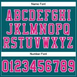 Custom Personalized Football Jersey with Name and Number, Teal Hot Pink White Mesh Design Personalized Teal Hot Pink-White
