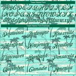 Personalized Tropical Hawaii Palm Trees Basketball Jersey Custom Name & Number Teal Kelly Green-White 3D Pattern Personalized