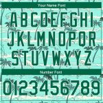 Personalized Tropical Hawaii Palm Trees Basketball Jersey Custom Name & Number Teal Kelly Green-White 3D Pattern Personalized