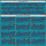 Custom Name Number Baseball Jersey Gothic Style Rose 3D Pattern Teal Maroon Authentic Design Personalized Teal Maroon 3D