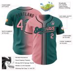 Custom Name Number Gradient Fashion Baseball Jersey Teal Pink Black Medium Authentic Personalized Teal Medium Pink-Black
