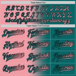 Custom Name and Number Personalized Teal Gradient Varsity Letterman Bomber Jacket in Pink-Black, Medium Fashion Jacket Personalized