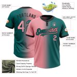 Custom Softball Jersey - Personalized Teal Pink-Black Gradient Unisex Two-Button Design with Name and Number Personalized
