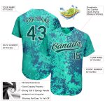 Custom Name and Number Baseball Jersey - Personalized Teal Midnight Green-Cream 3D Pattern Design Personalized Teal Midnight