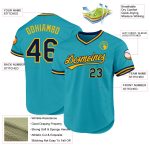 Custom Personalized Teal Navy and Gold Baseball Jersey with Authentic Throwback Design, Custom Name and Number Personalized